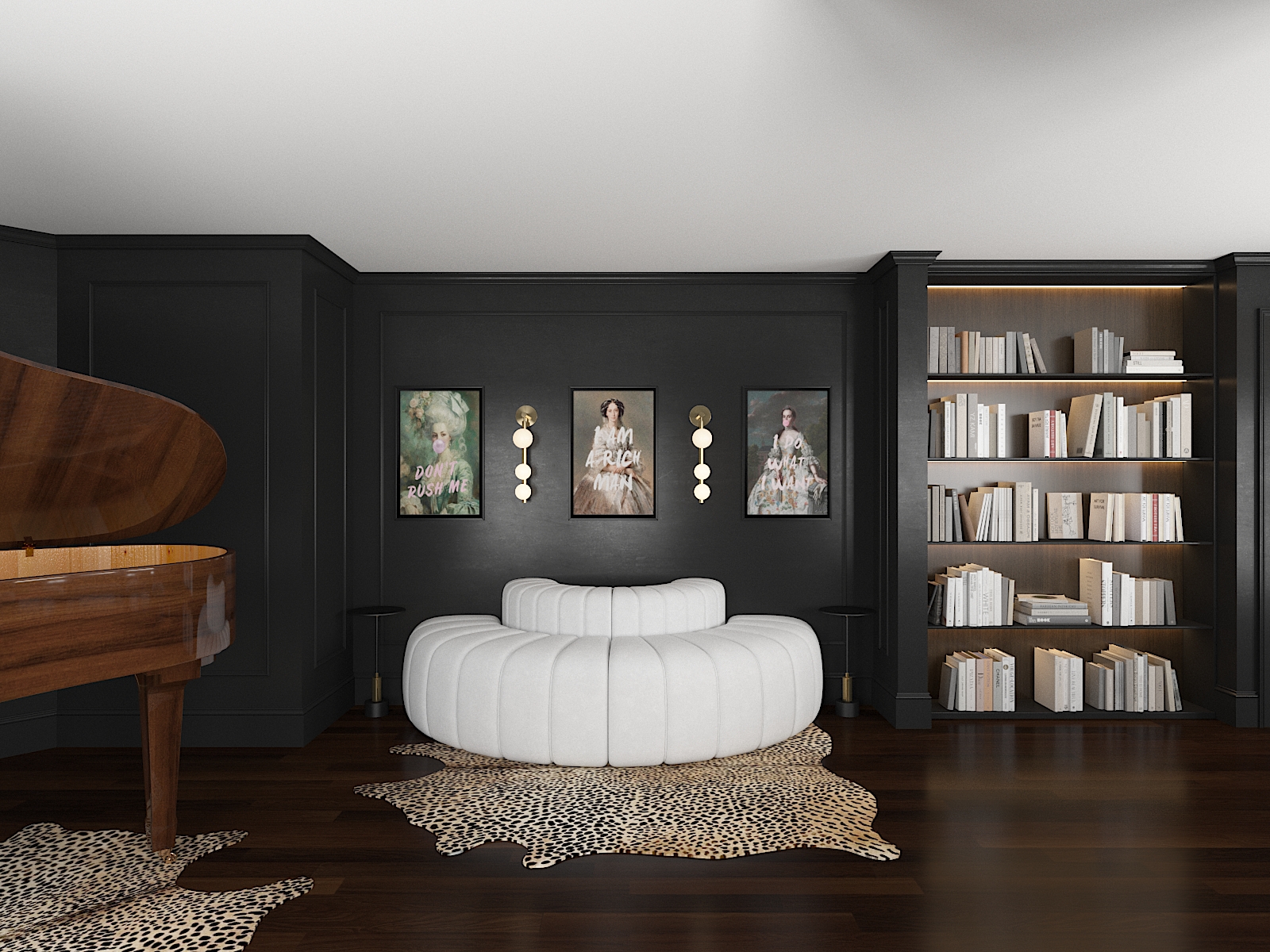 Piano room interior in Garden Gables boutique hotel